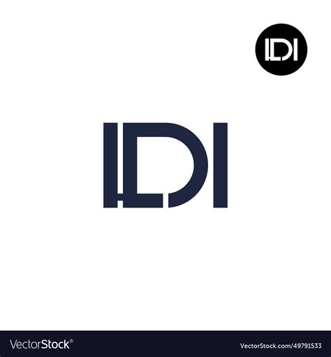 Letter ldi monogram logo design Royalty Free Vector Image