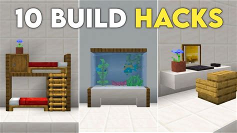 Minecraft 10 Build Hacks Bedrock & Pocket Edition 1.20 | Bedroom ...