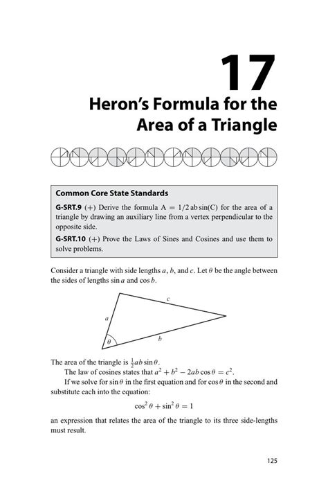 Heron's Formula for the Area of a Triangle (Chapter 17) - Trigonometry