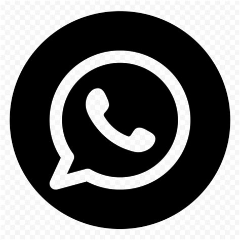 HD Round Black Outline WhatsApp Wa Whats App Logo Icon PNG | Citypng