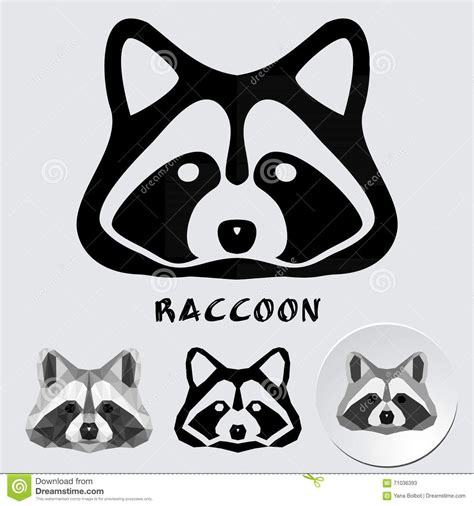 Logo Of A Raccoon Face Stock Vector - Image: 71036393 Art And Illustration, Racoon Illustration ...