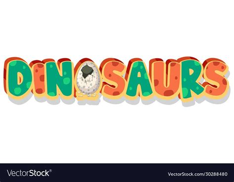 Font design for word dinosaurs in orange and green color illustration ...