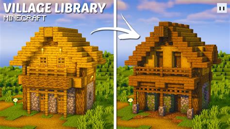 Minecraft : How to Transform Village Library | Village House ...