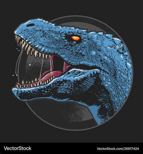 Dinosaur t-rex head artwork Royalty Free Vector Image