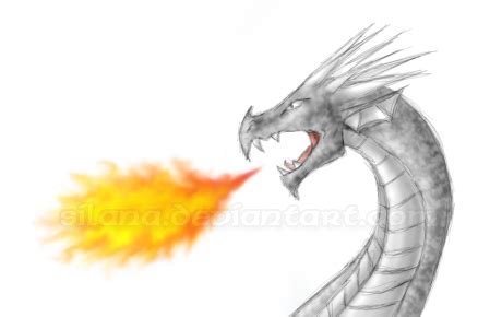 Simple Fire Breathing Dragon Drawing at GetDrawings | Free download