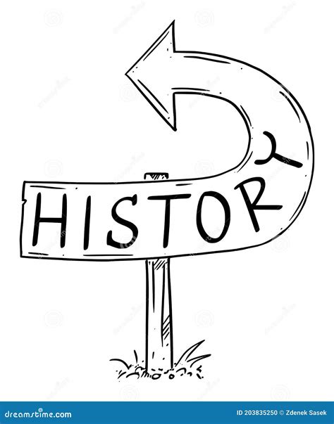 History Arrow Sign Bent Backward, Showing Wrong Direction, Moving Back To Past Again, Repeating ...