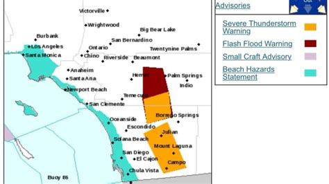 Flash-flood warning issued for San Diego County mountains, desert - The ...