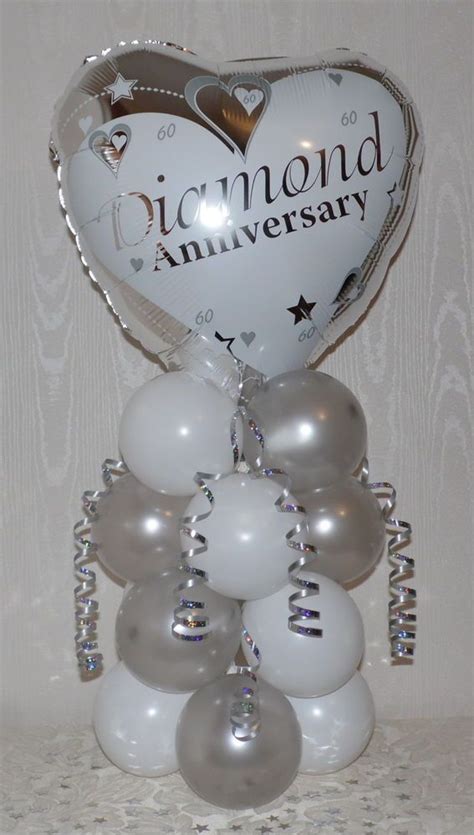 DIAMOND 60th WEDDING ANNIVERSARY - FOIL BALLOON DISPLAY - TA… | 60th ...