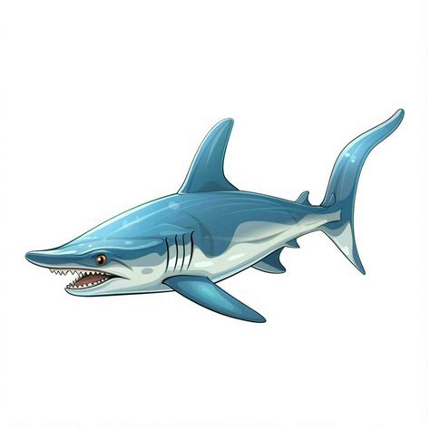 Hammerhead shark 2d cartoon vector illustration on white b 30688099 Stock Photo at Vecteezy