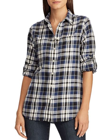 Ralph Lauren Plaid Roll-Sleeve Shirt | Bloomingdale's