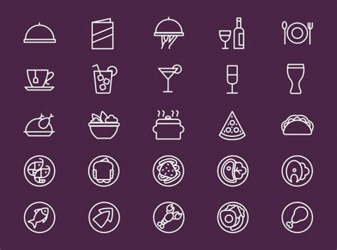 25 Restaurant Menu Icons