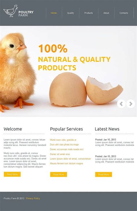 Poultry Farm Facebook HTML CMS Template - TemplateMonster | Poultry ...