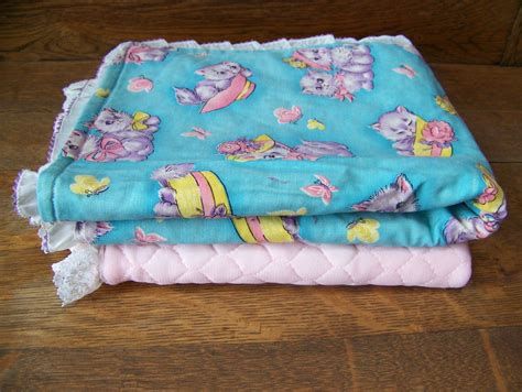 Vintage Doll Blankets (set of 2)Girl Doll Blankets.Vintage Doll Baby Blankets.Pink Doll Blanket ...