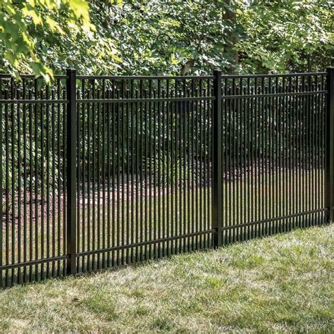 Freedom Standard York 5-ft H x 6-ft W Black Aluminum Flat-Top Decorative Lowes.com | Metal fence ...