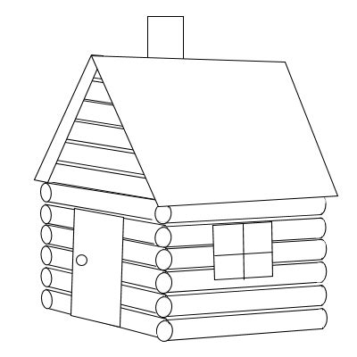 log cabin drawing easy - Clip Art Library