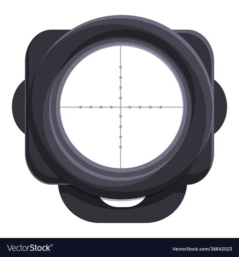 Sniper scope sight icon cartoon style Royalty Free Vector