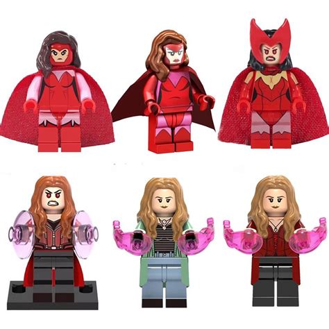 6pcs Scarlet Witch Minifigures Lego Compatible Super Heroes Sets