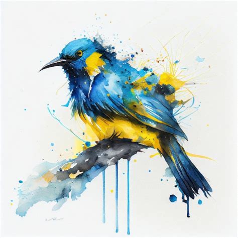 Premium Photo | Bird watercolor drawing paint