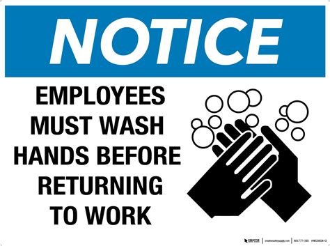 Notice| Employees Must Wash Hands before Returning To Work