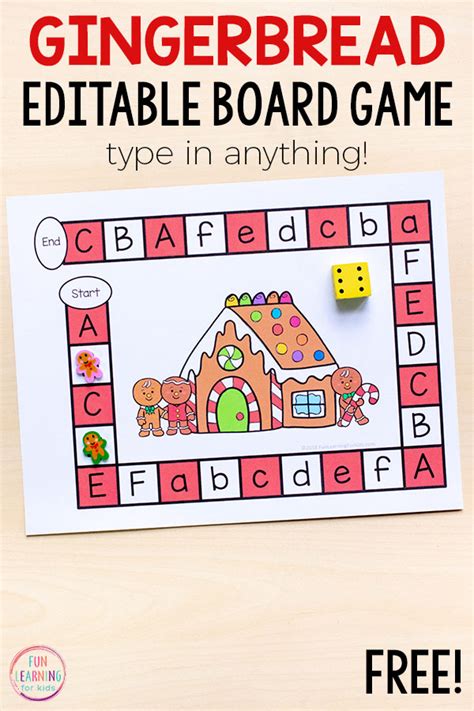 Editable Gingerbread Board Game Free Printable