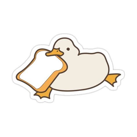 "Cute duck with bread yellow funny kawaii animals" Sticker for Sale by ...