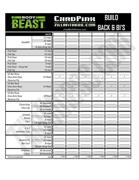 Improved Body Beast Worksheets - Free Download! | Body beast workout ...