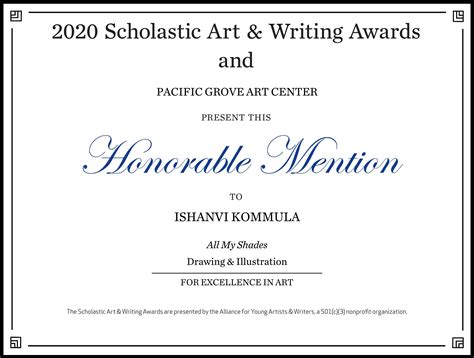 WINNER - Scholastic Art and Writing Award Honorable Mention — Hongyun Art