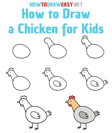 23 Ways to Teach Kids How To Draw A Chicken - Cool Kids Crafts