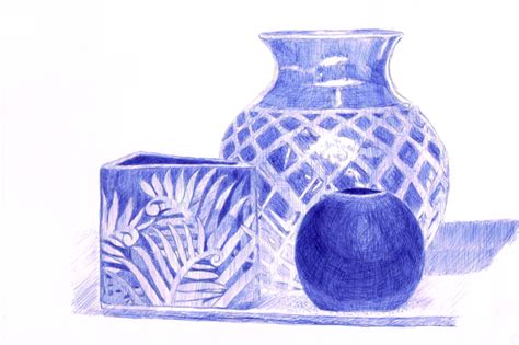 Blue ballpoint pen still life #6 | Ballpoint pen art, Still life ...