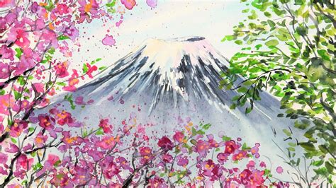 Mt. Fuji in Watercolor Full Tutorial - YouTube