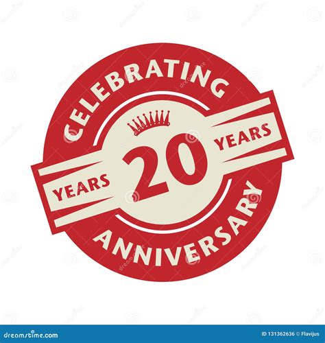 Stamp with the Text Celebrating 20 Years Anniversary Stock Vector - Illustration of letter, card ...