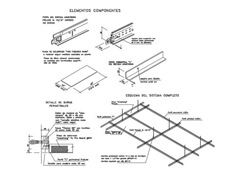 Structure details of Armstrong ceiling of house dwg file | Armstrong ...