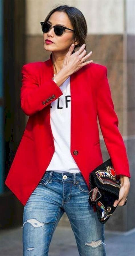 Graceful Blazer Outfits Ideas For Women 37 | Outfit ideen, Roter blazer, Outfit