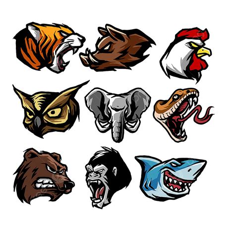 Animal Heads Clipart Hd PNG, Animal Head Mascot Design, Shark, Head ...