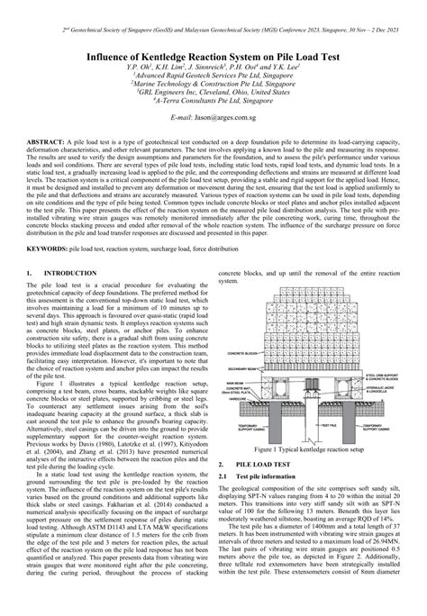 (PDF) Influence of Kentledge Reaction System on Pile Load Test