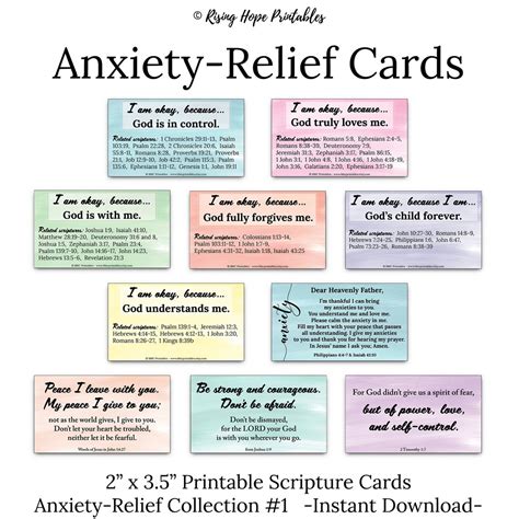 10 Anxiety Relief Scripture Cards C1 INSTANT DOWNLOAD | Etsy