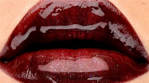 Glossy red lips wallpaper - Photography wallpapers - #53944