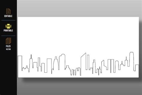 Skyline City Vector Outline Graphic by HanySab · Creative Fabrica