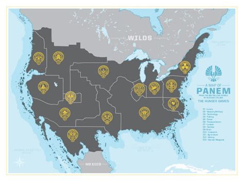 Panem Map Hunger Games Panem District Map: 12x16 Art Print | Etsy