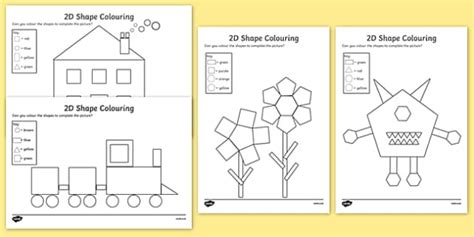 Colour by 2D Shapes (l'insegnante ha fatto) - Twinkl