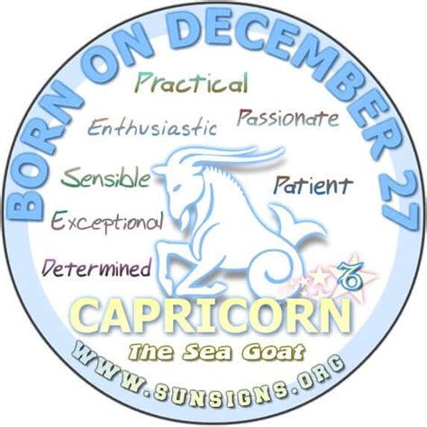 December 27 Zodiac Horoscope Birthday Personality - SunSigns.Org