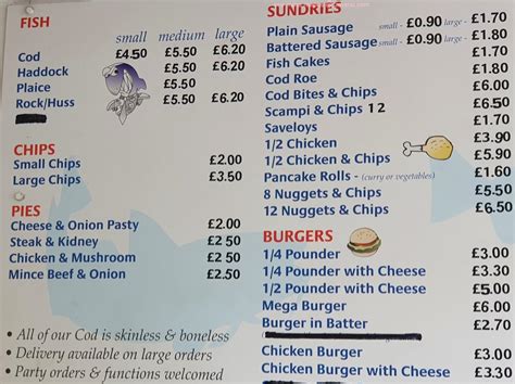 Online Menu of Peters Fish & Chips Restaurant, Gillingham, United Kingdom, ME7 4RL - Zmenu