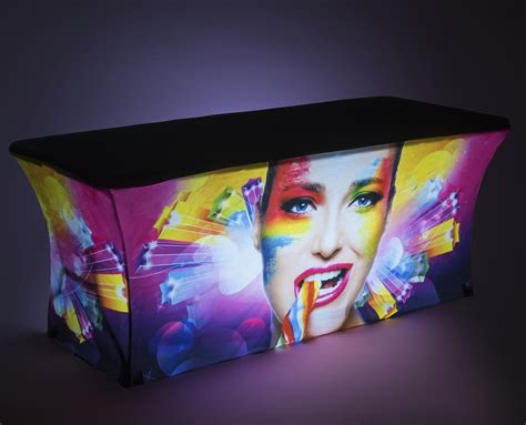 6 Foot Backlit Custom Scrim Cover and Table Set | Glowing LEDs