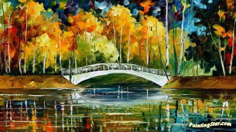 White Bridge Artwork By Leonid Afremov Oil Painting & Art Prints On Canvas For Sale ...