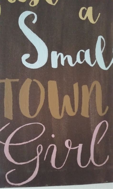 Just a small town girl painted song lyric canvas | Etsy