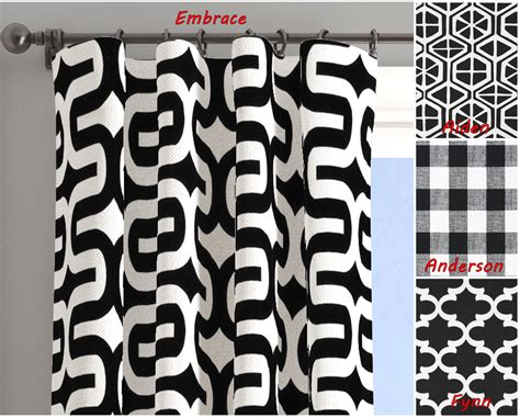 Black and White Curtains. Modern Geometric Curtain. Buffalo | Etsy