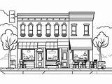 Fun Restaurant Coloring For Kids  Page sketch template