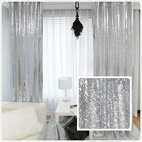 Amazon.com: TRLYC New Year 80% off Sequin Silver curtains, Select you ...