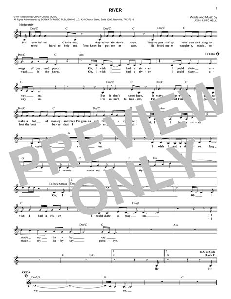 Joni Mitchell - River sheet music