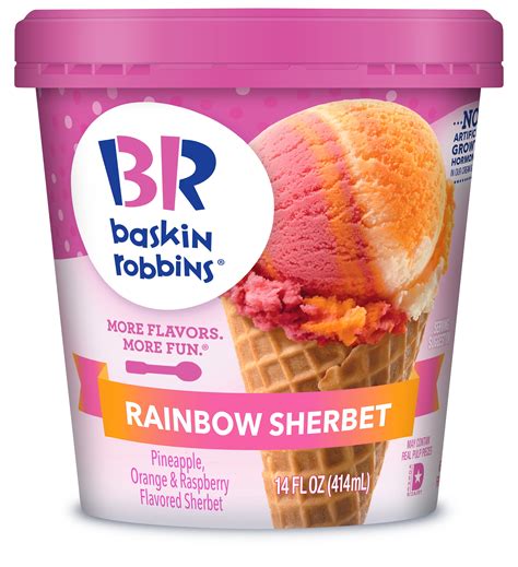 Baskin Robbins Rainbow Sherbet, 14oz - Walmart.com